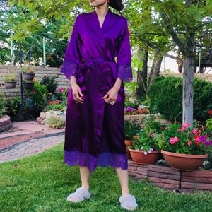 Lace Trimmed Kimono Robe Brand New
